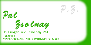 pal zsolnay business card