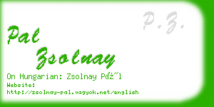 pal zsolnay business card